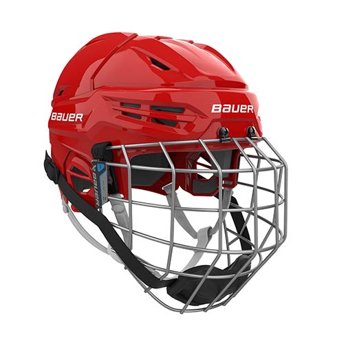 Bauer Re-Akt 55 casco combo con griglia Senior rosso