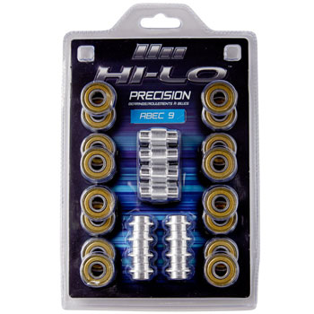 Hi Lo ball bearing Abec 9 set of 16 incl. spacer